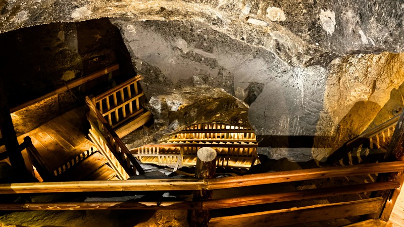 stairs wieliczka salt mine 